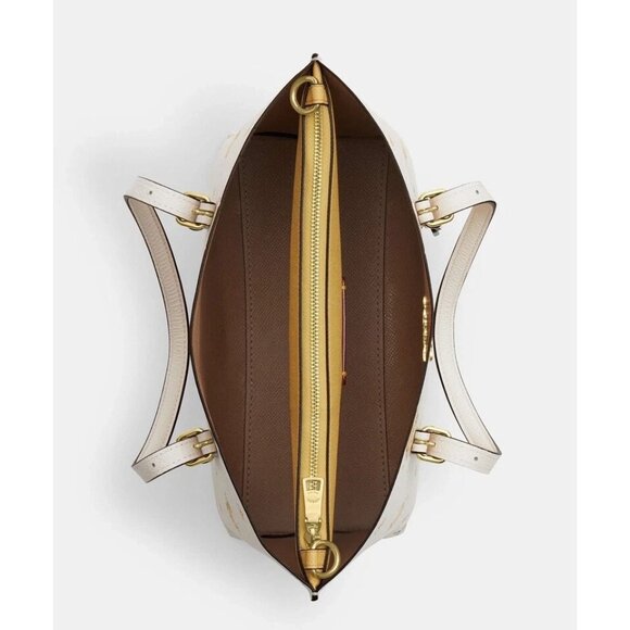 COACH CAL44 Mollie Tote Bag 25 Floral Print Double Face & Pebble Leather Chic - Picture 7 of 9